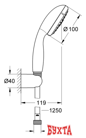 Душевой гарнитур  Grohe New Tempesta 100 27799001