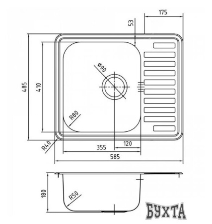 Кухонная мойка IDDIS Strit STR58SDi77