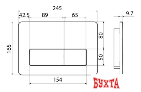 Панель смыва IDDIS Unifix UNI10B0i77 (черный)