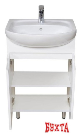 Мебель для ванных комнат Аква Родос Тумба Квадро 55 АР0002397 с умывальником Nova 55 (белый)