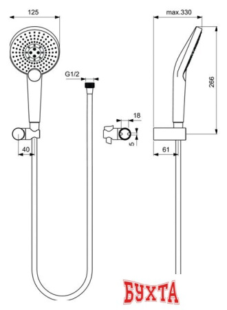 Душевой гарнитур Ideal Standard Idealrain Evojet B1765