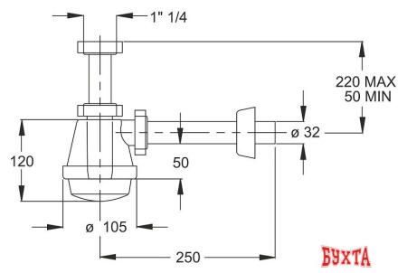 Сифон Bonomini 1370CP54B0