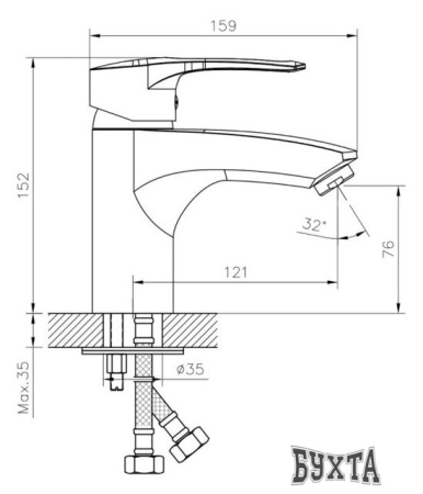 Смеситель с лейкой для биде Decoroom DR70015