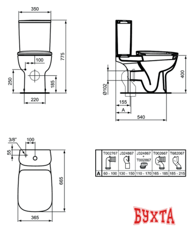 Унитаз Ideal Standard Esedra T283401