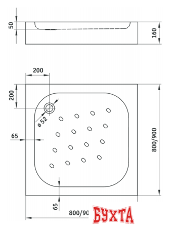 Душевой поддон Deante Corner 90x90 KTC 041B