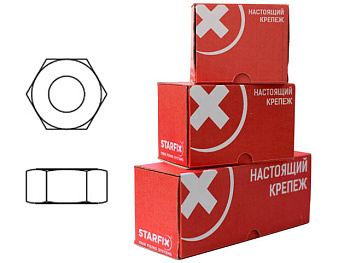 Гайка М6 шестигр., нерж.сталь (А2), DIN 934 (25 шт в зип-локе) STARFIX (SMZ1-85216-25)