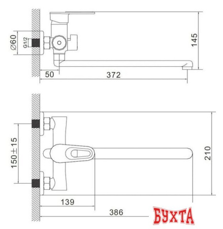 Смеситель Эверест B22-274B