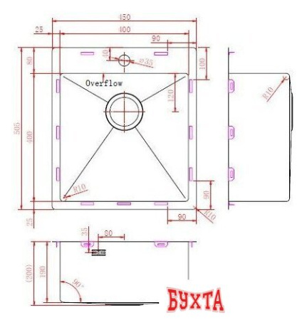 Кухонная мойка ZorG ZRN 5045 Premium + cмеситель Asgard Premium Satin