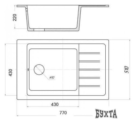 Кухонная мойка Wisent WP780-26 (антрацит)