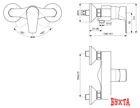 Смеситель Ideal Standard Cerafine D BC493AA