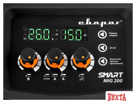 Сварочный инвертор Сварог REAL Smart MIG 200 Black (N2A5)