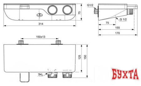 Смеситель Ideal Standard Ceratherm A7330AA