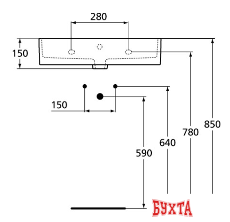 Умывальник Ideal Standard Strada K077801 60x42