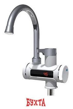 Проточный электрический водонагреватель-кран Unipump BEF-001 с дисплеем и жестким изливом