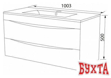 Мебель для ванных комнат IDDIS Тумба c умывальником Cloud 100 CLO10W1i95K