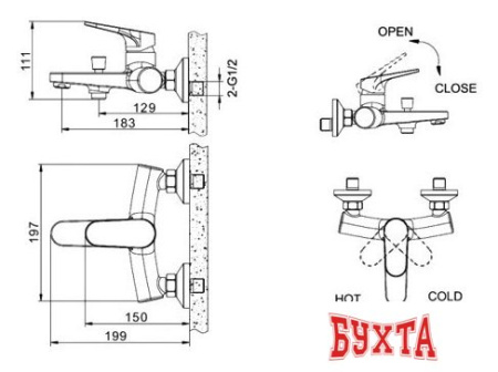 Смеситель Bravat Eler F6191238CP-01