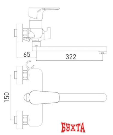 Смеситель Gross Aqua 7121297С-35L(F)