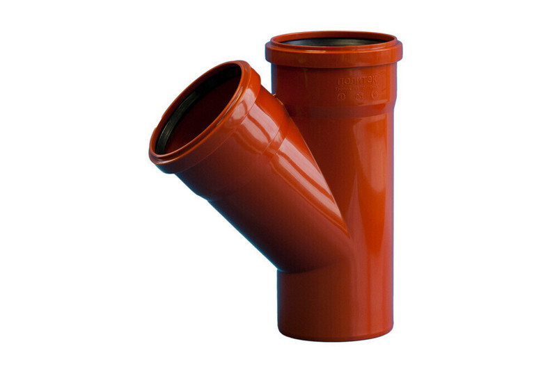 Политэк, канализация,Тройник ПП 110х110/45 "Политэк" (наруж), стр. пр. РФ. Артикул НАР