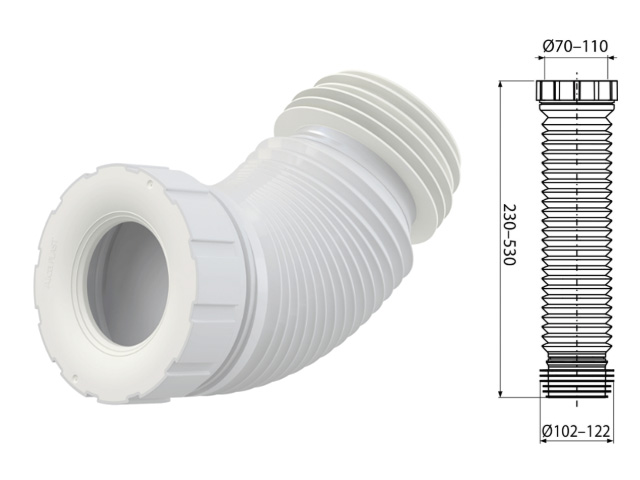 Гибкая подводка для выпуска унитаза, Alcaplast, арт.A97SN
