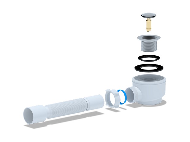 Сиф. для душ. под.1 1/2**50с г/т 375*40/50 хром,клик-клак, стр. пр. Россия. Артикул E415CL