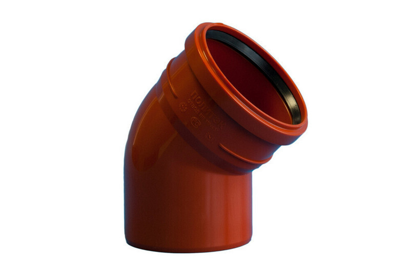 Политэк, канализация, Отвод ПП 160х45  Политэк (наруж.), стр. пр. РФ. Артикул НАР