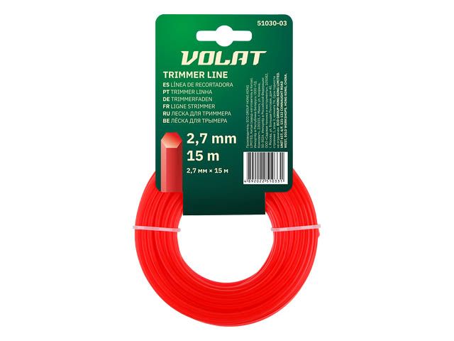 Леска ф 2.7 мм х 15 м шестигр. сеч. ВОЛАТ, 51030-03 (50)