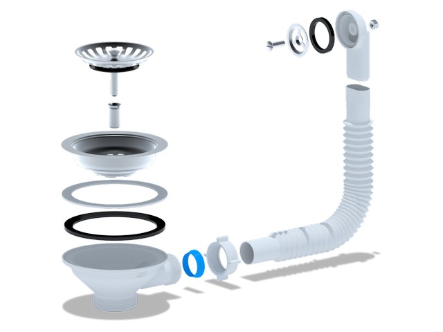 Перелив Ани для мойки 3 1/2" скруглым вертикальным корпусом, стр. пр. Россия. Артикул N320S