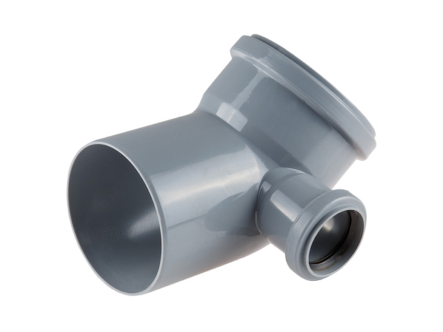 Политэк, канализация, Отвод 110х45 с выходом 50 (правый), стр. пр. Россия