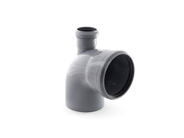 Политэк, канализация, Отвод 110х90 с выходом 50 (прямой), стр. пр. Россия