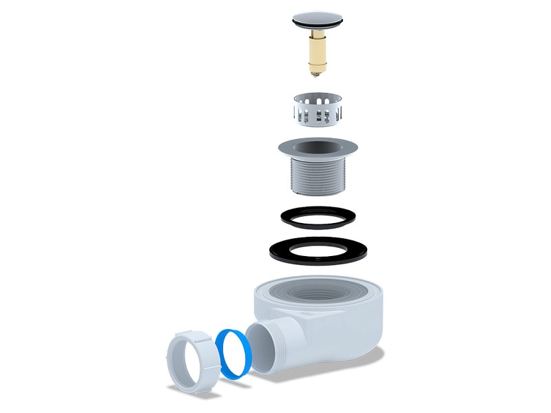 Сиф. для душ. под.1 1/2, h50мм клик-клак (сетка), стр. пр. Россия. Артикул E450CLS