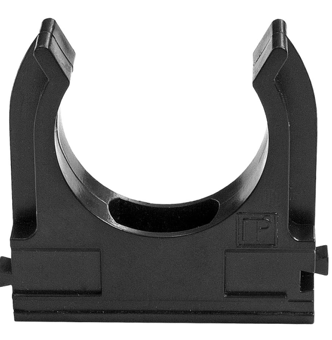 Крепёж-клипса для труб Полистирол черная 32мм (25), Промрукав