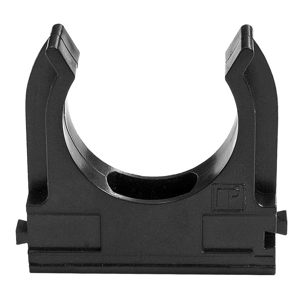 Крепёж-клипса для труб Полистирол черная 20мм (100), Промрукав