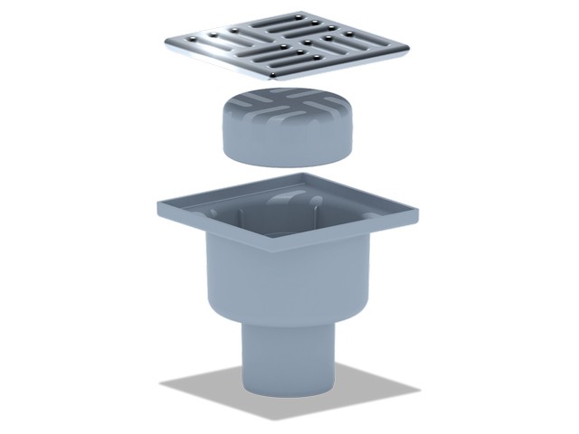 Трап вер.вып.110,н/р реш.15х15 нерж.сухой., TQ1212