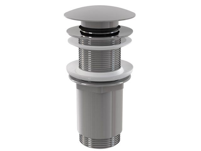 Водослив для умывальника click/clack 5/4, цельнометаллический с большой заглушкой, Alcaplast, A395