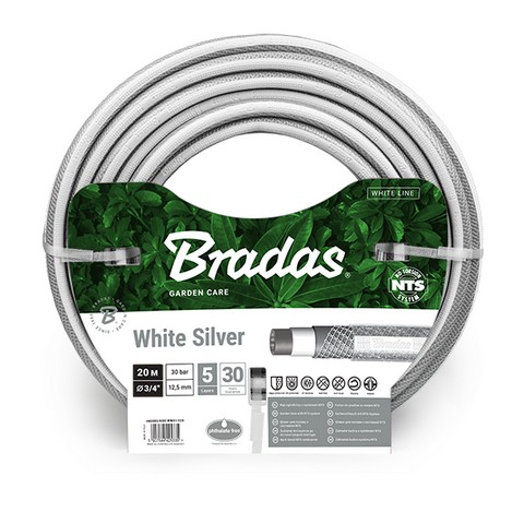 Шланг садовый армир. NTS WHITE SILVER 3/4" 20м