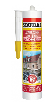 Силикон универсальный "SOUDAL" ДОМ ХОББИ белый 280мл, арт.5411183034877