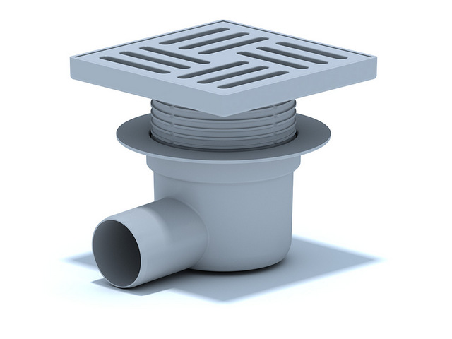 Трап гориз.вып.50 рег. с решеткой из пластика 15х15 TA5610  / (РФ)