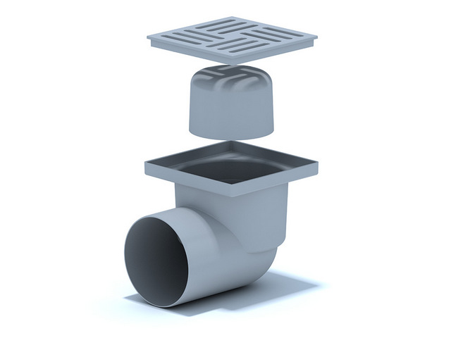 Трап гориз. нерегул. с вып.110мм с решеткой из пластика 15х15 TA1110  / (РФ)