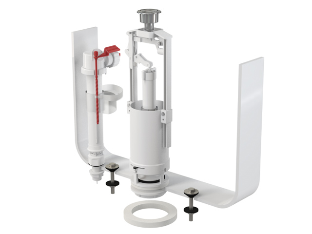 Выпускной комплект со стоп кнопкой, нижний 1/2, Alcaplast, арт.SA2000S