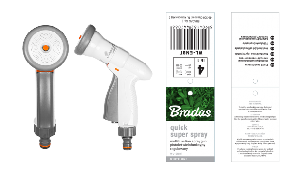WL8Т Разбрызгиватель-пистолет многофункц., пластм. WHITE LINE SUPER SPRAY (Польша)