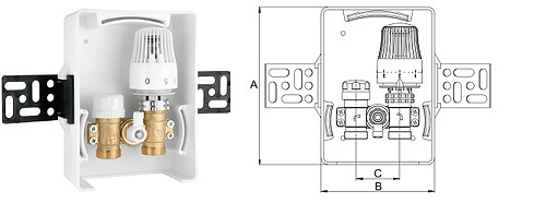 Терморегулирующий модуль для теплого пола PROFACTOR с ручным клапаном (4) PFRVT665  / (Китай)