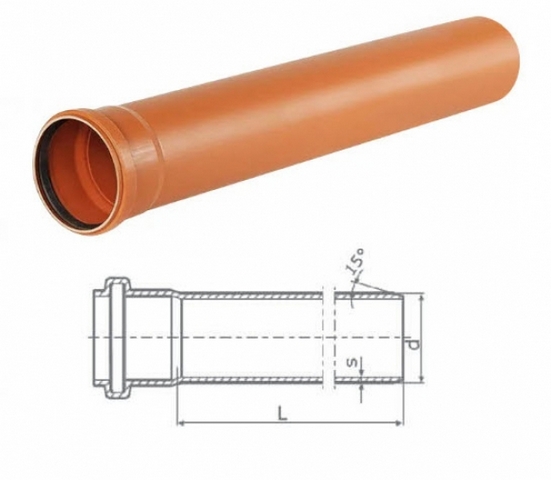 Труба НПВХ нар. ф200х4,9х1000 SN4. 1шт. БЕЛАРУСЬ
