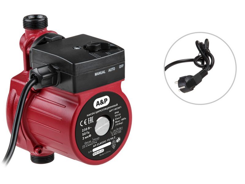 Насос циркуляционный CLASSIC-15/120-Z, A&P, арт.AP118C002