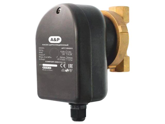 Насос циркуляционный COMFORT-HWH15-1.5, A&P, арт.AP118H001