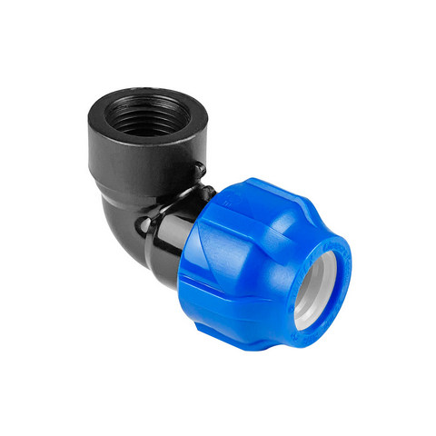 Отвод ПНД компрессионный с внутренней резьбой 20х1/2" (200/50) VALFEX