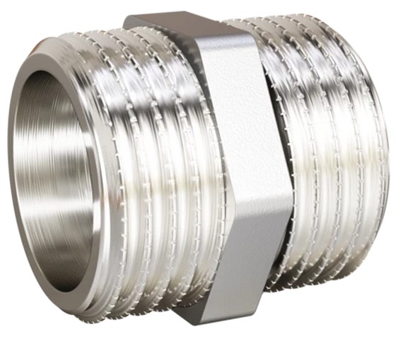 LD.67.501.32, Ниппель прямой LD Pride DN32 (1 1/4") НР/НР латунь никель