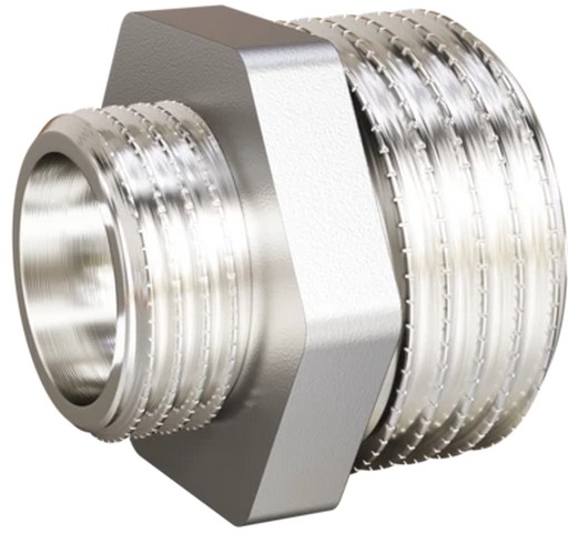 LD.67.503.25х15, Ниппель переходной LD Pride DN25х15 (1"НР х 1/2"НР) латунь никель