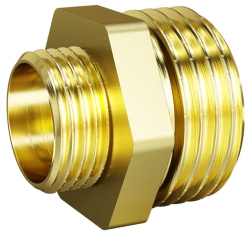 LD.67.503.20х10, Ниппель переходной LD Pride DN20х10 (3/4"НР х 3/8"НР) латунь, 4680232554920, РОССИЯ