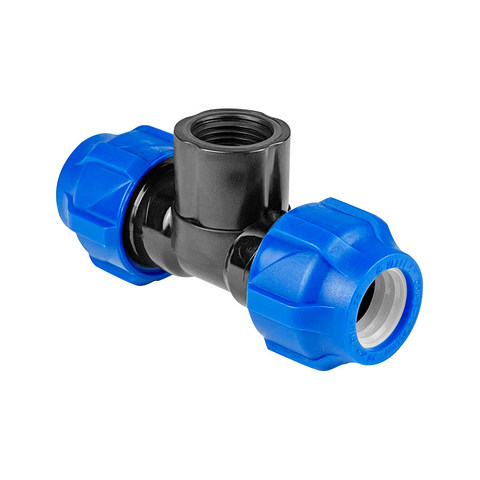 Тройник ПНД компр. переходной с внутренней резьбой 32-3/4"-32 (40/8) VALFEX