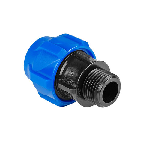 Муфта ПНД компр. соединительная c наружной резьбой 25х3/4" (160/40) VALFEX